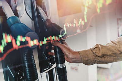 Graph with increasing of the fuel price