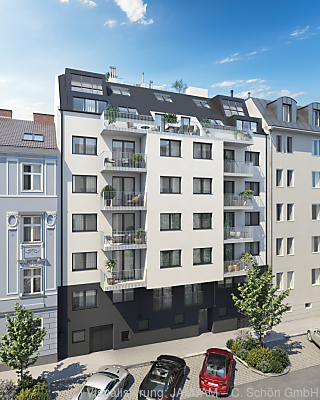 Rendering - Niedrigenergie-Neubau in Wien
 - Wien, Visualisierung: JAMJAM ? C