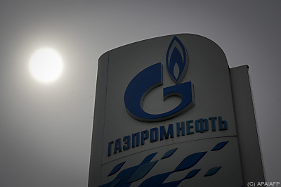 Logo von Russlands Gazprom - Moscow, APA/AFP