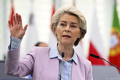 Kommissionspräsidentin Ursula von der Leyen - Strasbourg, APA/AFP