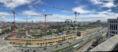 Ein Blick auf das in Bau befindliche Stadtquartier "Village im Dritten" - Wien, APA/urbanize