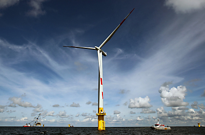 Windrad von EnBW vor der deutschen Halbinsel Darß
 - Prerow, APA/DPA