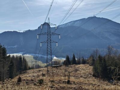 Vor den Toren der Stadt Salzburg quert die neue 380-kV-Leitung Heuberg und Nockstein
 - Koppl, APA/Stefanie Ruep