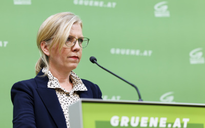 Grünen-Chefin Leonore Gewessler
 - Wien, APA